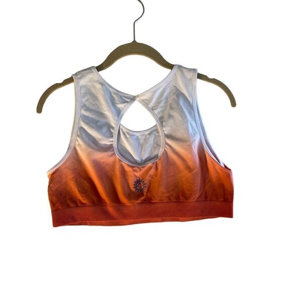 Brisas women’s sports bra, burnt orange wireless keyhole, back size XL - Picture 3 of 5
